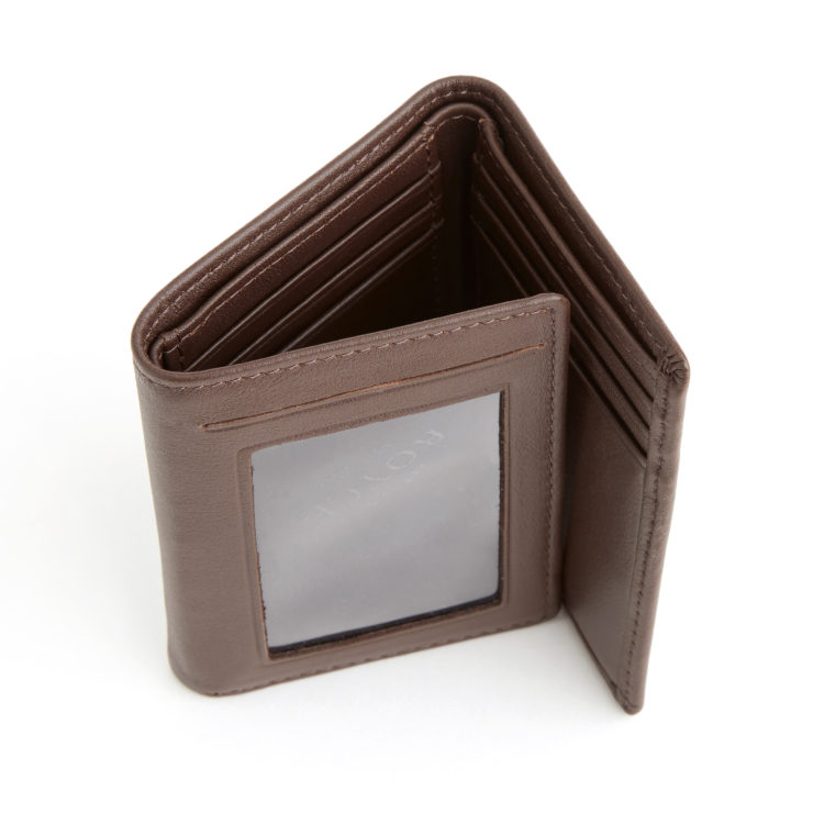 mens leather trifold wallet