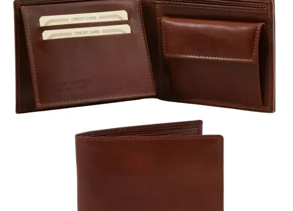 mens leather trifold wallet